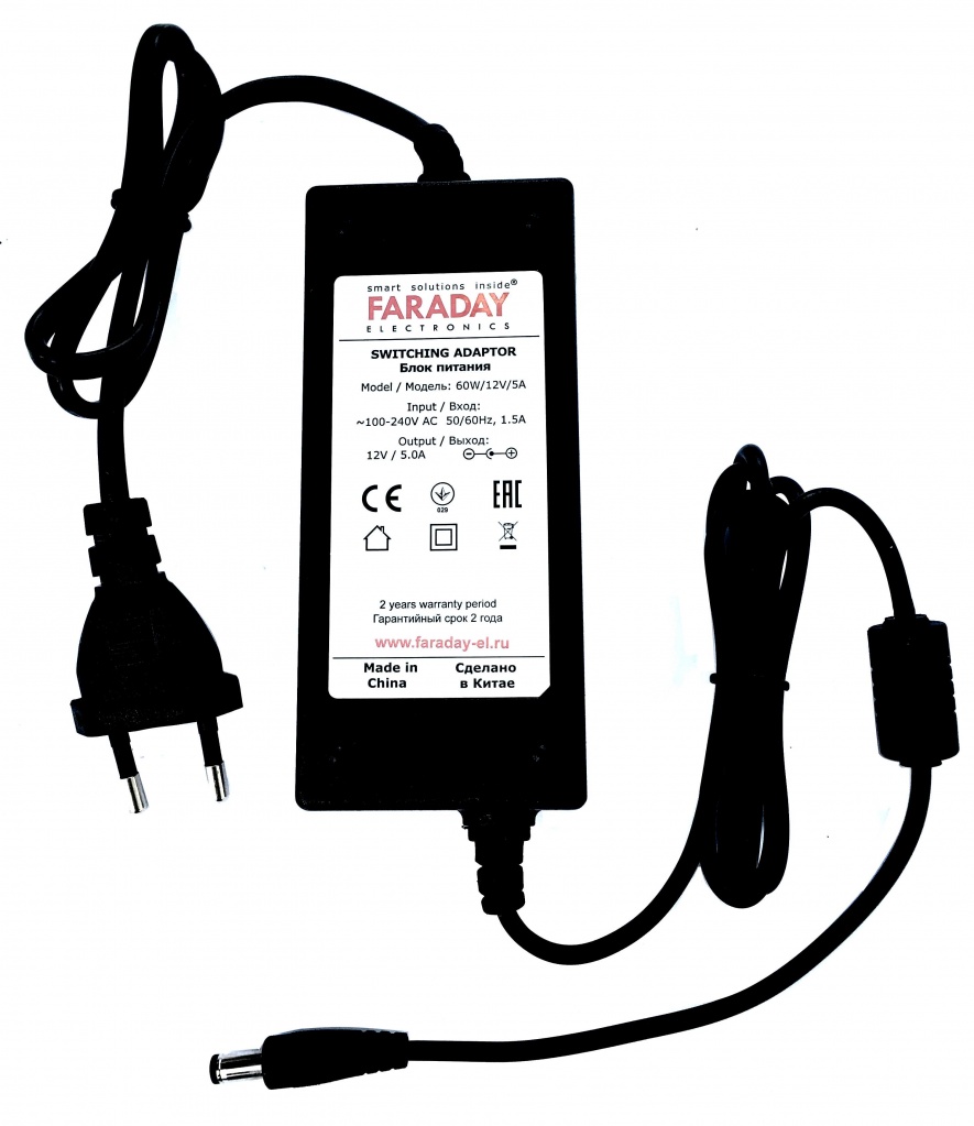 FARADAY БП - 60W/12V/5A Faraday Блок питания, 12В, 5А