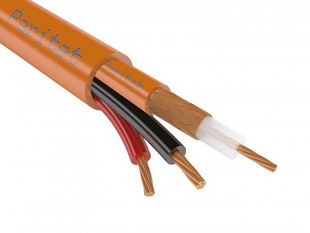 Паритет КВК-П-2 нг(A)-HF 2х0.50 Комбинированный безгалогенный кабель для систем аналогового видеонаблюдения, оранжевый