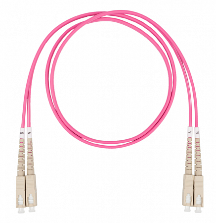 Шнур оптический коммутационный (патч-корд), SC-SC, дуплекс (duplex) OM4, нг(А)-HF, маджента, 1,5 м