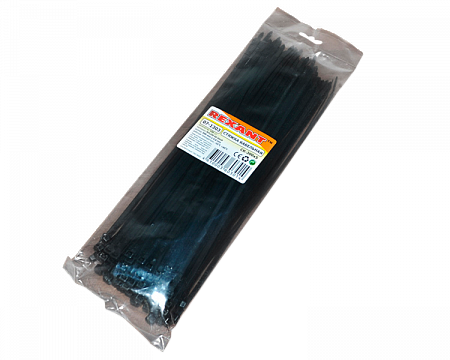 Хомут - стяжка nylon 300х5.0мм, черный, в упак. 100шт, Rexant (07 - 1303)