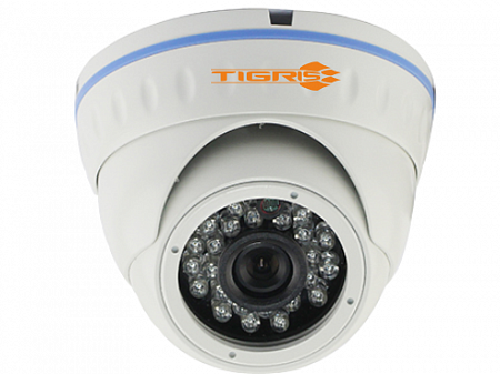 Tigris TI-VP2M (2.8) 2Mp Купольная IP-видеокамера, антивандальная, 1/2.9&quot; Sony IMX323 (2.1Mp), 1920х1080 (до 25к/с), 0.01лк(F1.2)/0лк с ИК, &quot;день/ночь&quot;, ONVIF 2.4, NETIP, ИК-подсветка до 30м, DC12V/Poe, 500мА, от -40 до +50°С, Ø92х65мм, ПО для 64 камер в