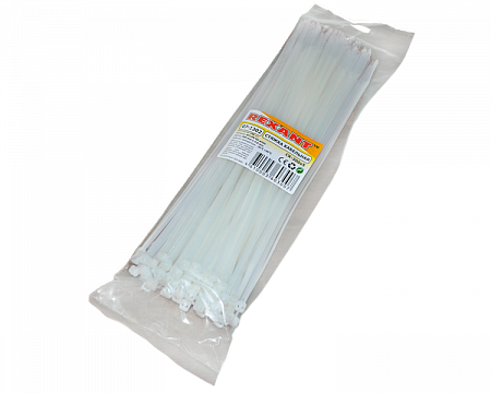 Хомут - стяжка nylon 300х5.0мм, белый, в упак. 100шт, Rexant (07 - 1302)