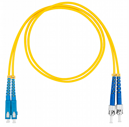 Шнур оптический коммутационный (патч-корд), SC-ST, дуплекс (duplex) OS2, нг(А)-HF, желтый, 2,0 м