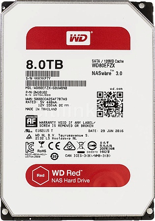 Western Digital WD80EFZX Жесткий диск HDD SATA III NAS Red (5400rpm) 128Mb 3.5&quot;